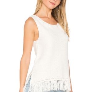 Joie Nariko Fringe Hem Cotton Knit Textured TANK